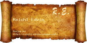 Reichl Edvin névjegykártya